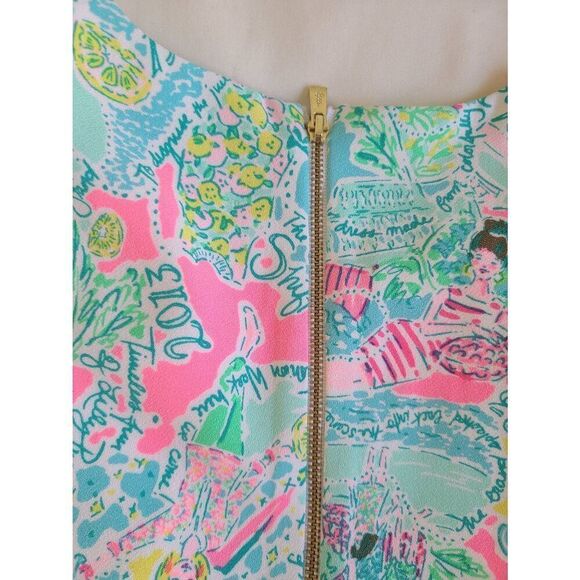 Lilly Pulitzer Marli Stretch Shift Dress Pop Up In The Beginning Women's Size 00 - Picture 7 of 8